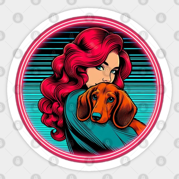 Neon Nostalgia Girl Sticker by KarmicKal